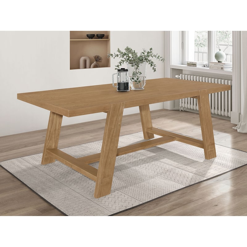 Sharon Rectangular 84-inch Wood Trestle Dining Table Brown