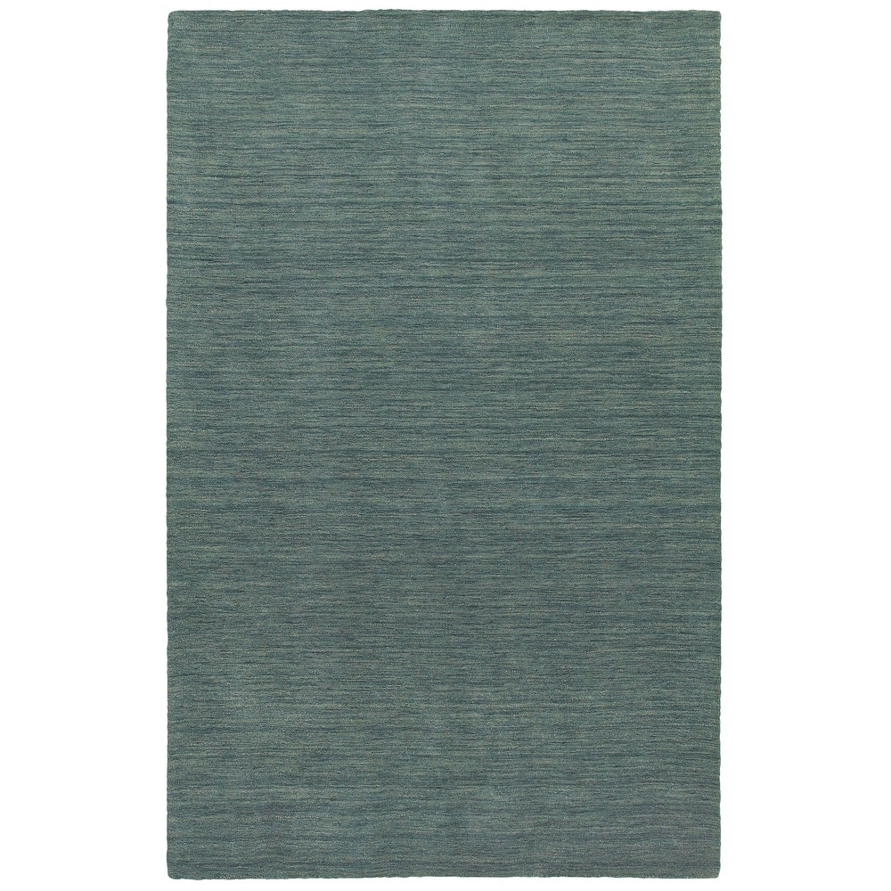 Style Haven Heathered Solid Hand-crafted Plush Wool Area Rug