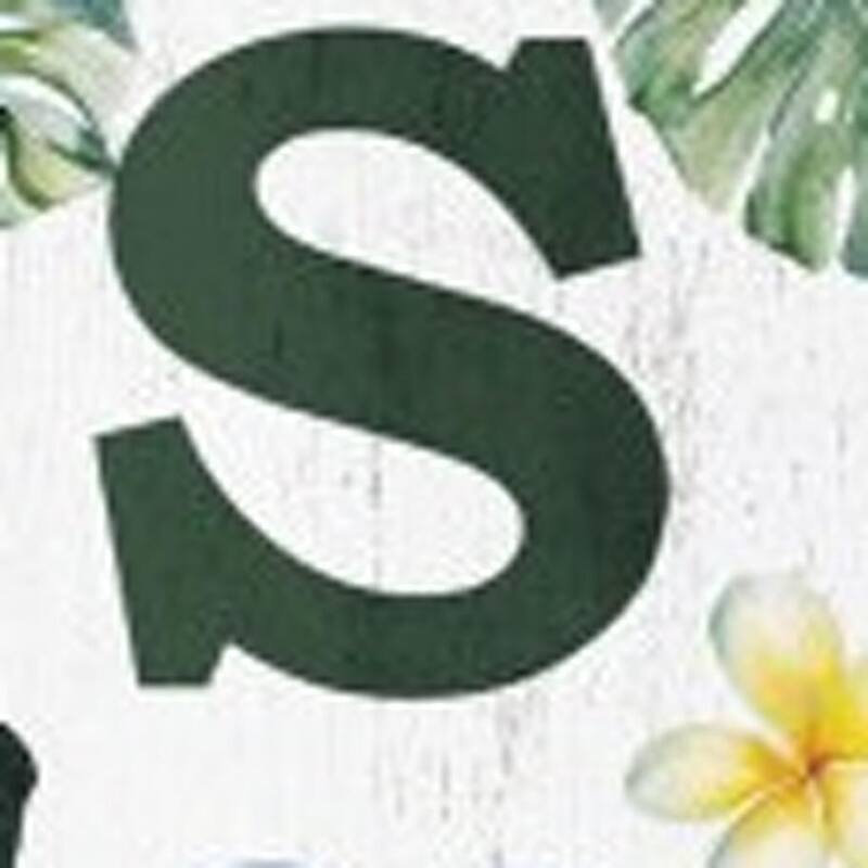 HomeRoots 48" White And Green Solid Wood Summer Porch Sign