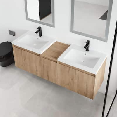 Malwee 36"/48"/60" Floating Bathroom Vanity,Wall Mounted Bathroom Vanity with Sink,Soft Close Door and Adjustable Shelf