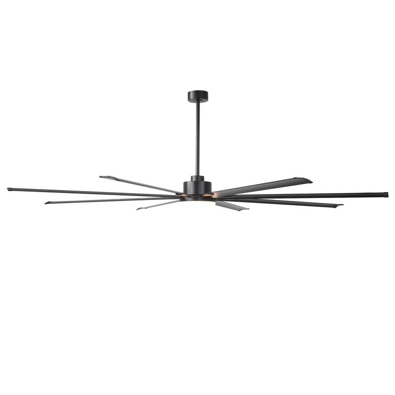 Vaczon 100" Industrial Black Aluminum Extra Larger LED Ceiling Fan with Light and Remote