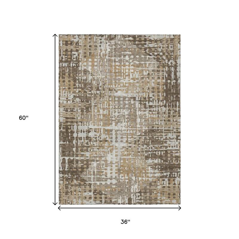 HomeRoots Geometric Transitional Rectangle Outdoor Rug