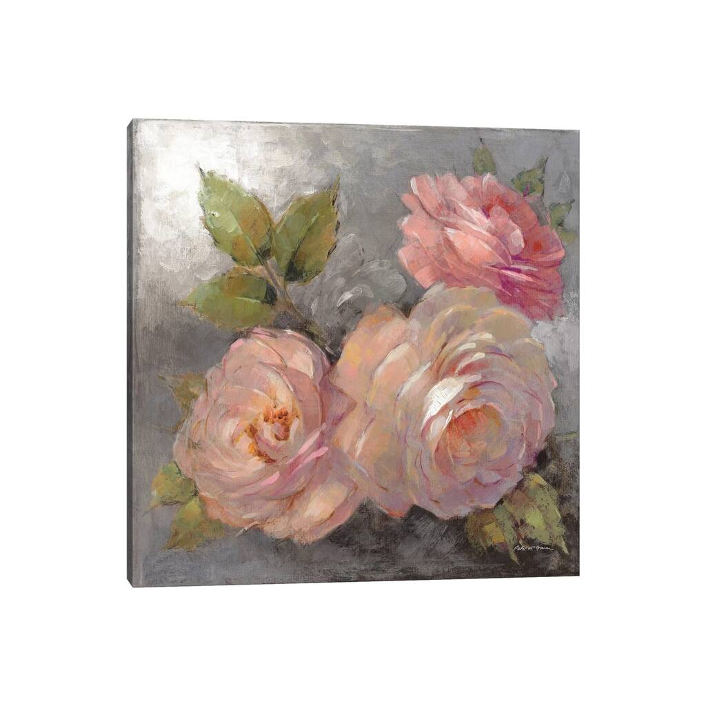 iCanvas "Roses On Gray II" by Peter McGowan Canvas Print