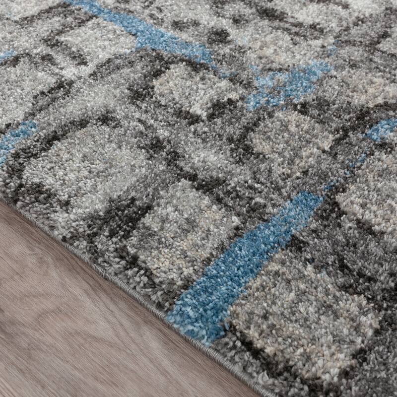 Addison Plano Modern Crosshatch GREY Area Rug