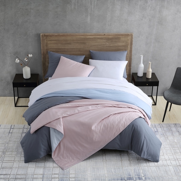 Kenneth Cole New York Miro Solid Reversible Duvet Cover Set. Opens flyout.