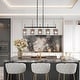 preview thumbnail 4 of 20, Kasy Modern 5-Light Linear Chandelier Textured Glass Kitchen Island Light Art Deco