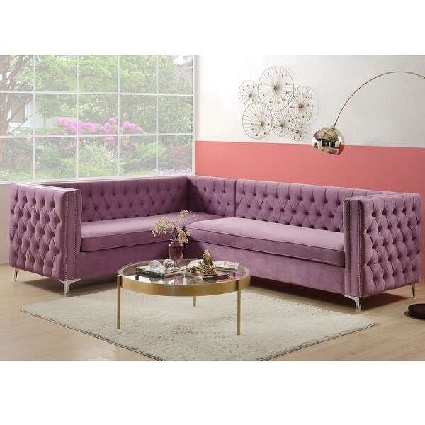 Tufted best sale sectional velvet