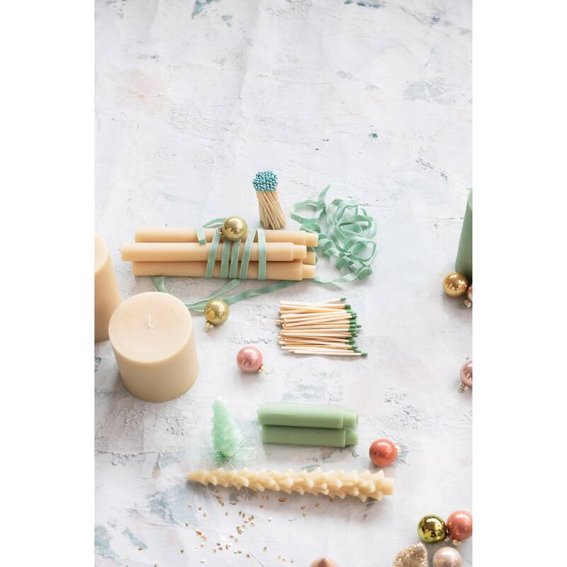 Unscented Tree Shaped Taper Candles, Set Of 2