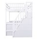 preview thumbnail 10 of 22, Full Size Loft Bed with Built-in L-Shaped Desk, Storage Shelves, and Storage Staircase