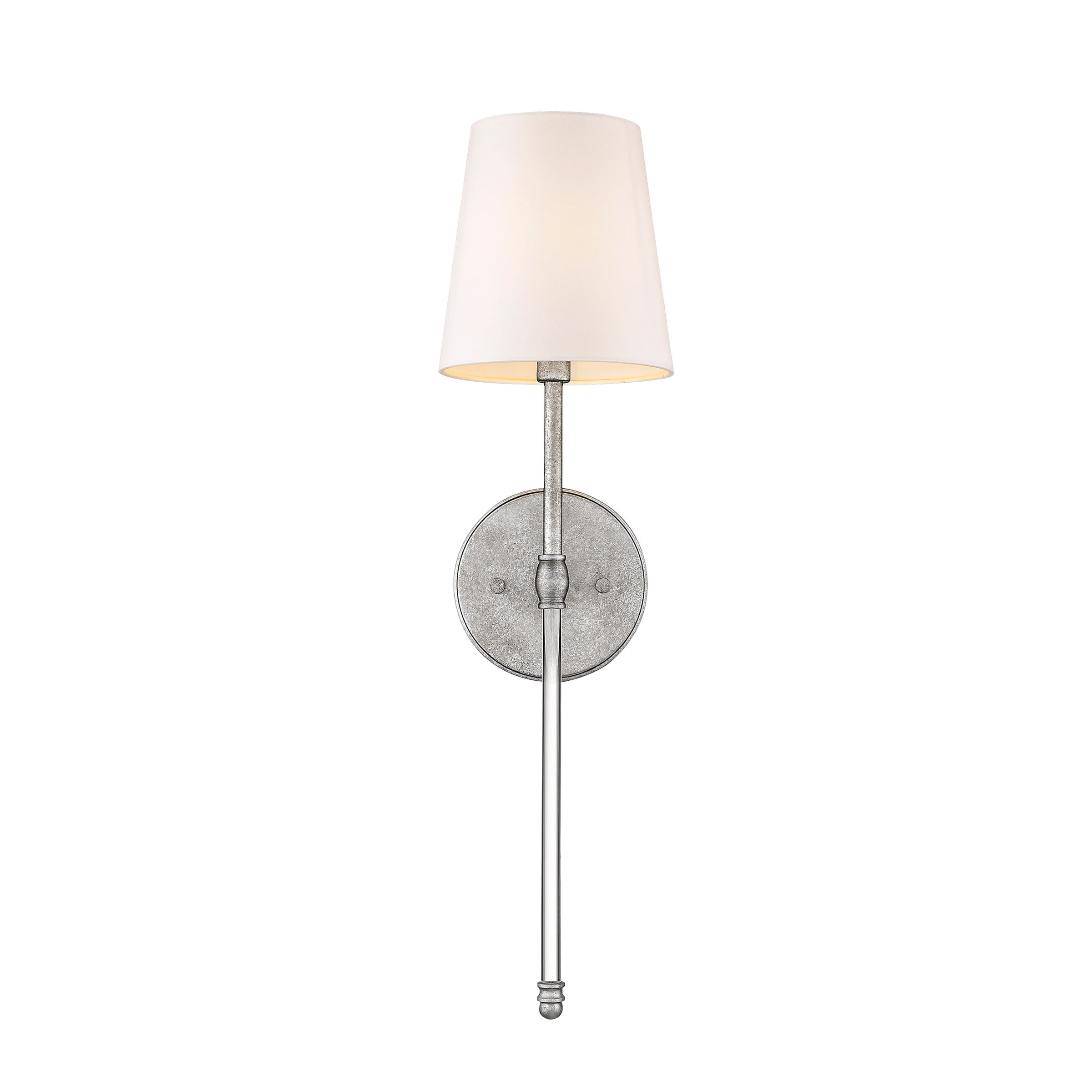 Antique Silver 1 Lt Sconce with Shade - Antique Silver