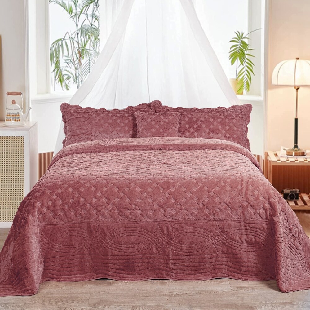 Dusky pink clearance quilted bedspread