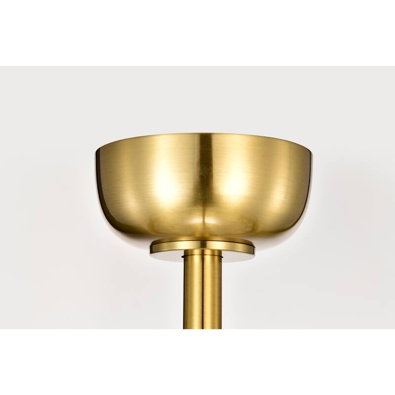 Strancta Scalloped Round White Gold Trim Tiffany Glass Lighted Ceiling Fandelier with Remote