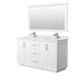 Option White, Bronze Trim, Carrara Marble Top