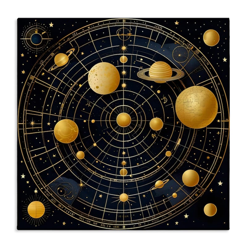 Stupell Astral Planets in Solar System Canvas Wall Art Design By Tabz Jones - 17 x 17