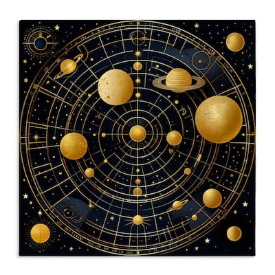 Stupell Astral Planets in Solar System Canvas Wall Art Design By Tabz Jones