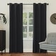 preview thumbnail 112 of 130, Sun Zero Saxon Energy Saving Blackout Grommet Curtain Panel, Single Panel 40" x 108" - Black