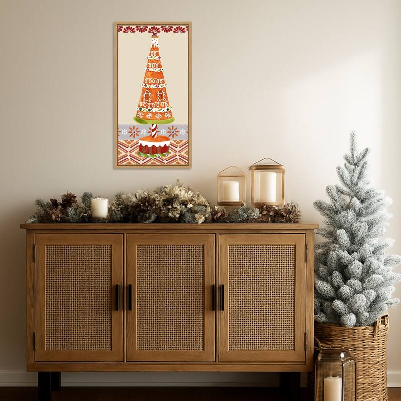 Gingerbread Wonderland II by Melissa Wang (14 x 27 in.), Framed Canvas Wall Art Print - Sylvie Natural