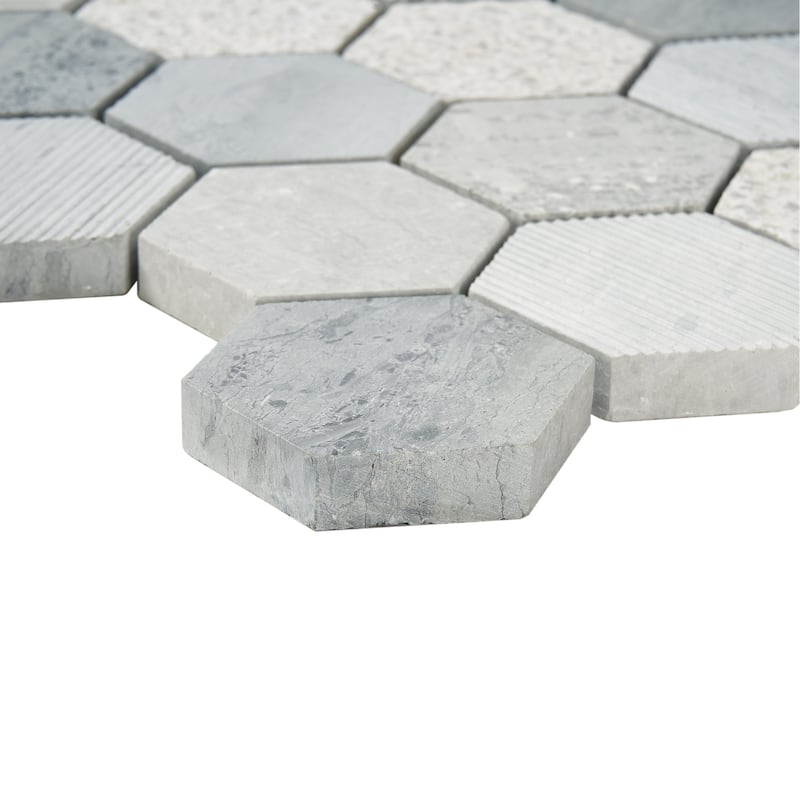 Marinewood Marble 2" x 2" Honeycomb Mosaic Tile