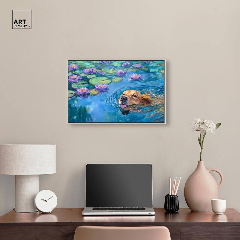 Watery Wag II Canvas by Art Remedy