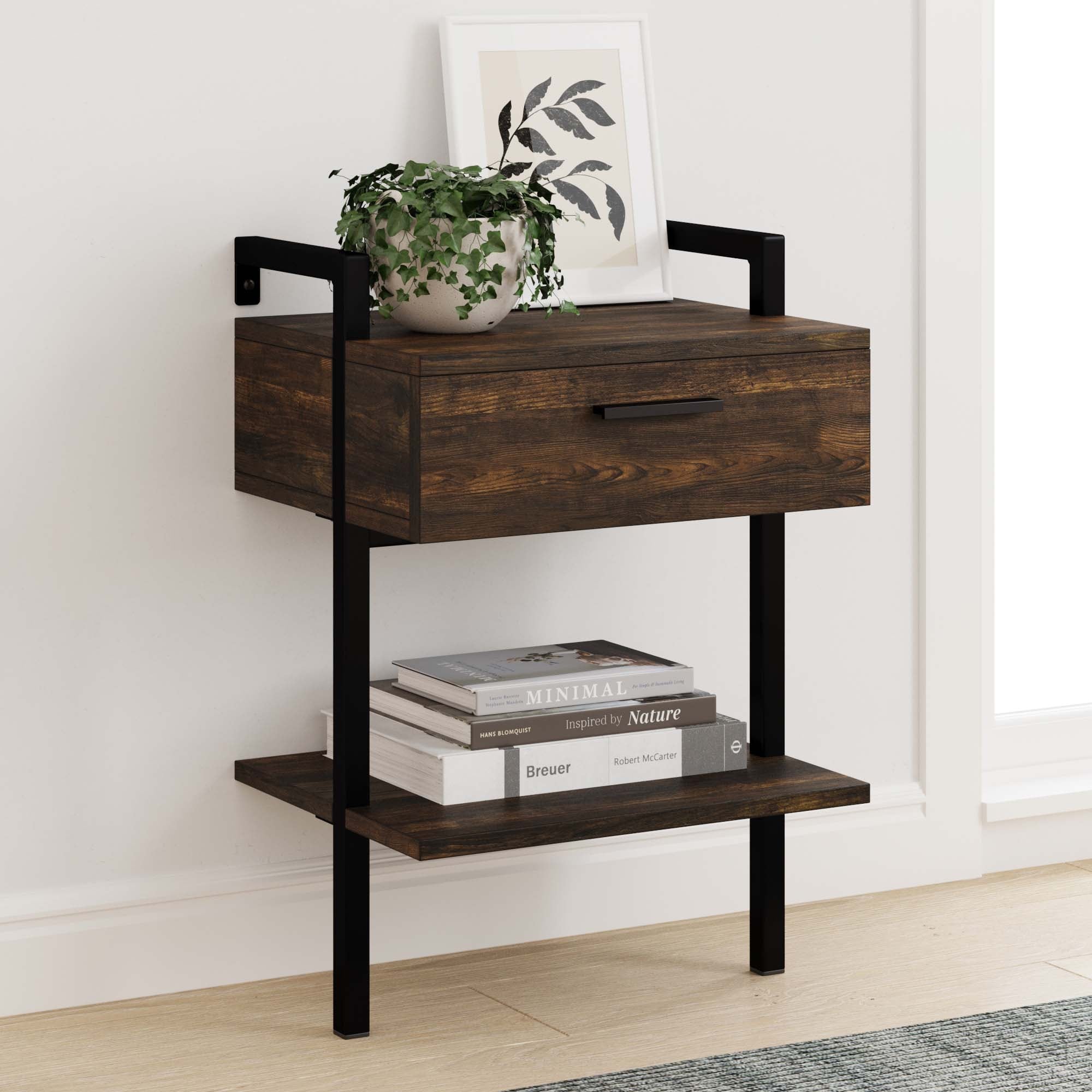 Metal and wood night stand sale