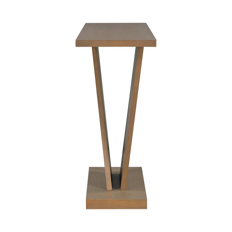 V Base Design Console Table with Natural Wood Veneer