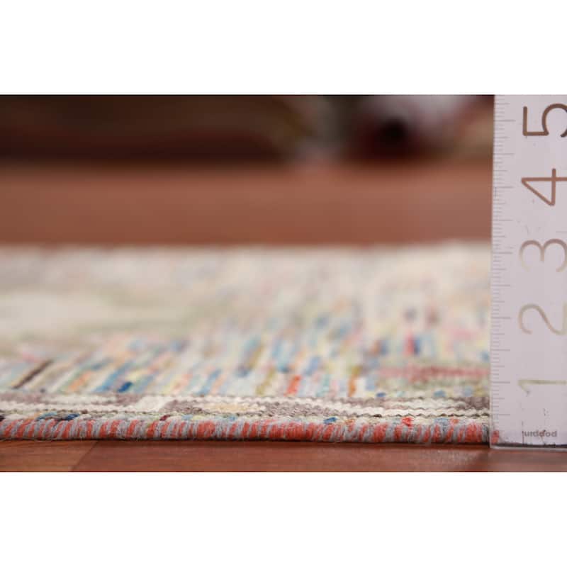 Handmade Vegetable Dye Oushak Turkish Runner Rug Floral Wool Carpet - 2'6" x 19'11"