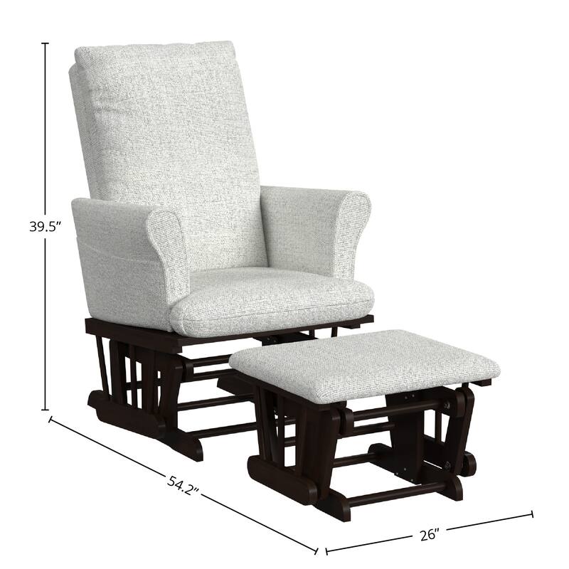 Britt Modern Rocker with Ottoman, Owl Fabric