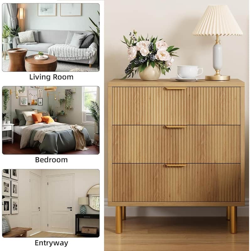 IDEALHOUSE Black 3 Drawer Dresser
