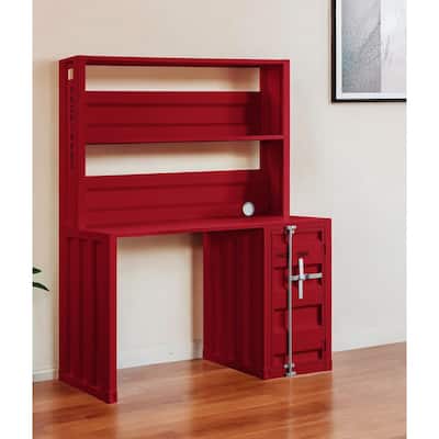 47" Red Iron Writing Desk