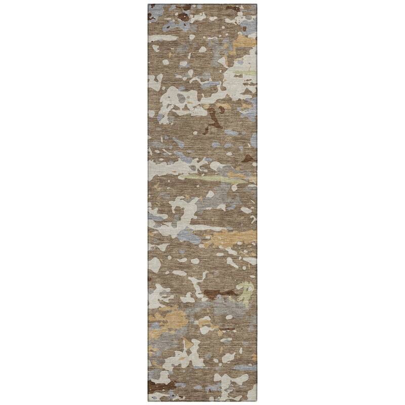 Machine Washable Indoor/ Outdoor Modern Calhan Chantille Rug