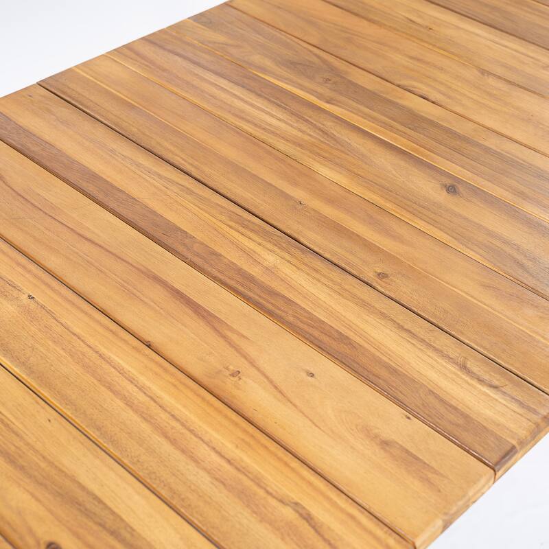 Christopher Knight Home - Modern Outdoor Solid Acacia Wood Dining Table with Rectangular Top