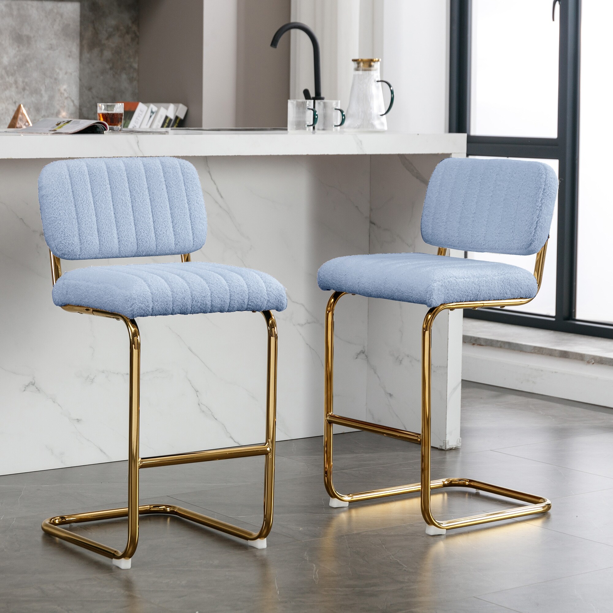 Metal and on sale fabric bar stools