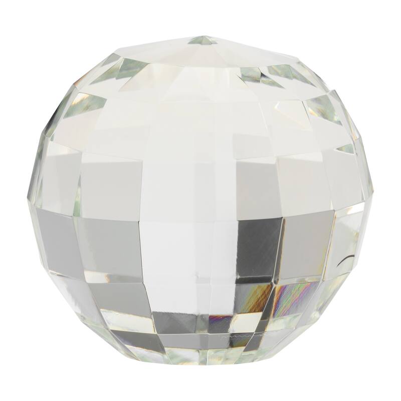 Sagebrook Home Contemporary Clear Crystal Orb Ball Decor - 3" x 3" x 3"