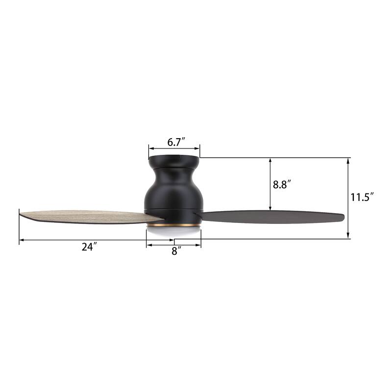 CARRO Reed 48" Indoor Ceiling Fan with LED Light and Remote - N/A
