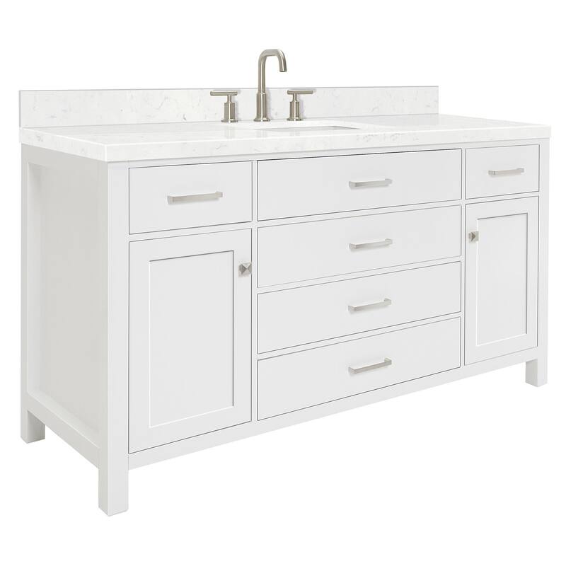 Ariel H060SCQRVO Bristol 60" Free Standing Single Basin Vanity Set