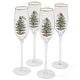 preview thumbnail 1 of 5, Spode Set of 4 Christmas Tree Champagne Flutes - 2.75" D x 10.25" H Clear - 4 Piece - 2.75" D x 10.25" H