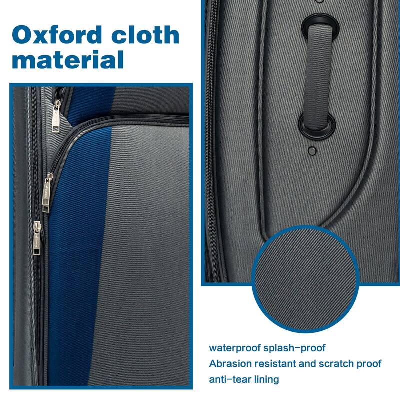 SoftshellLuggage Expandable 4 Piece Set Suitcase Softside Lightweight Luggage Travel Set