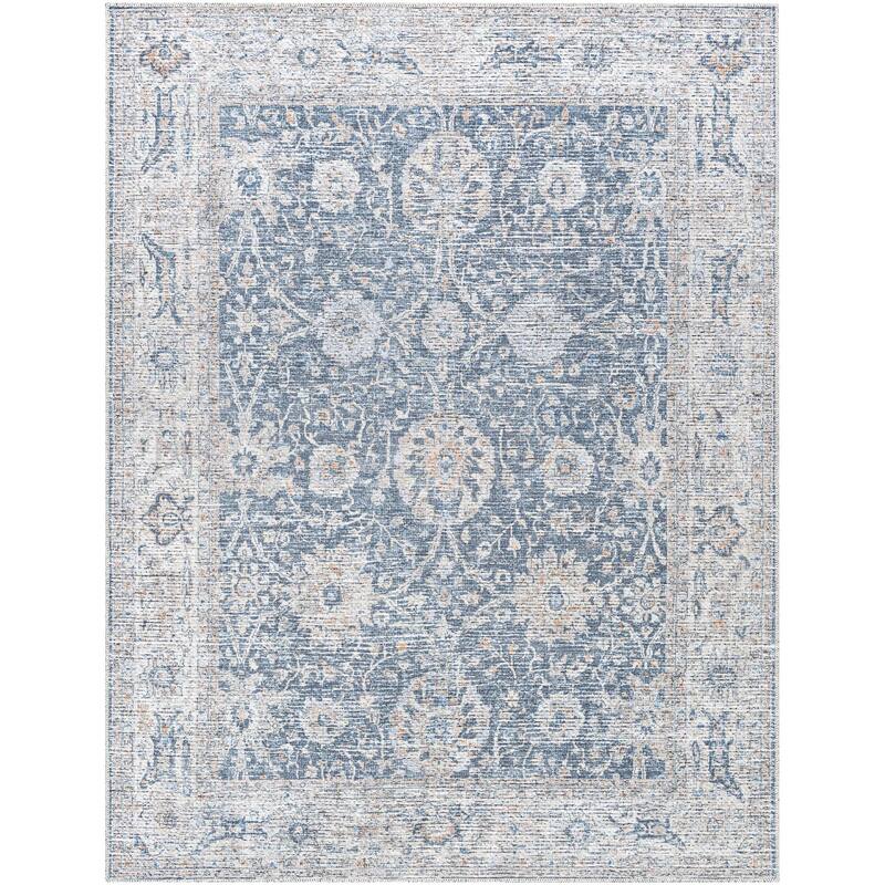 Livabliss Transitional Vinny Medallion Washable Area Rug