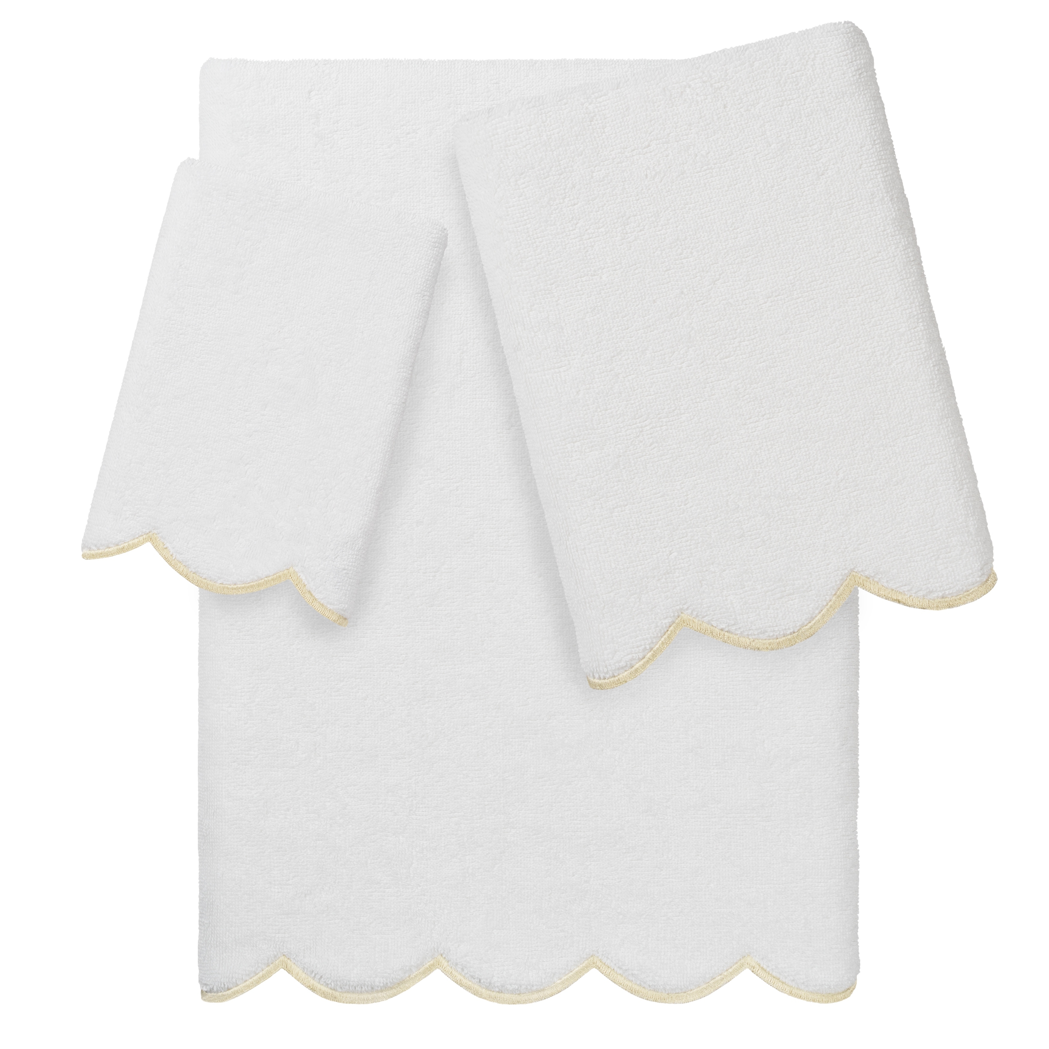 Authentic Hotel and Spa 100% Turkish Cotton ADORNIA Scallop Towel Set