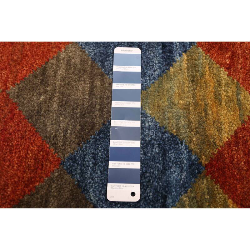 ECARPETGALLERY Hand-knotted Pak Finest Gabbeh Dark Blue Wool Rug - 4'7 x 6'7