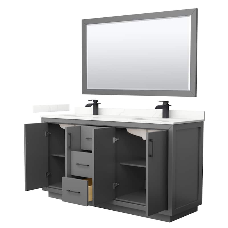 Wyndham Collection WCF111166D-QTZ-UNSM58 Icon 66" Free Standing Double