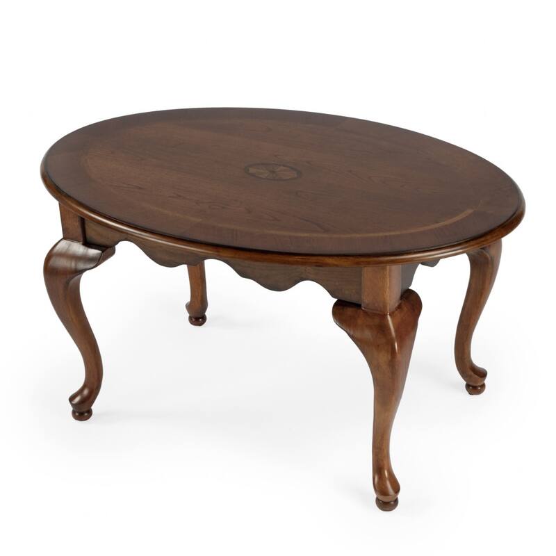 HomeRoots 38" Olive Ash Oval Distressed Coffee Table - 38
