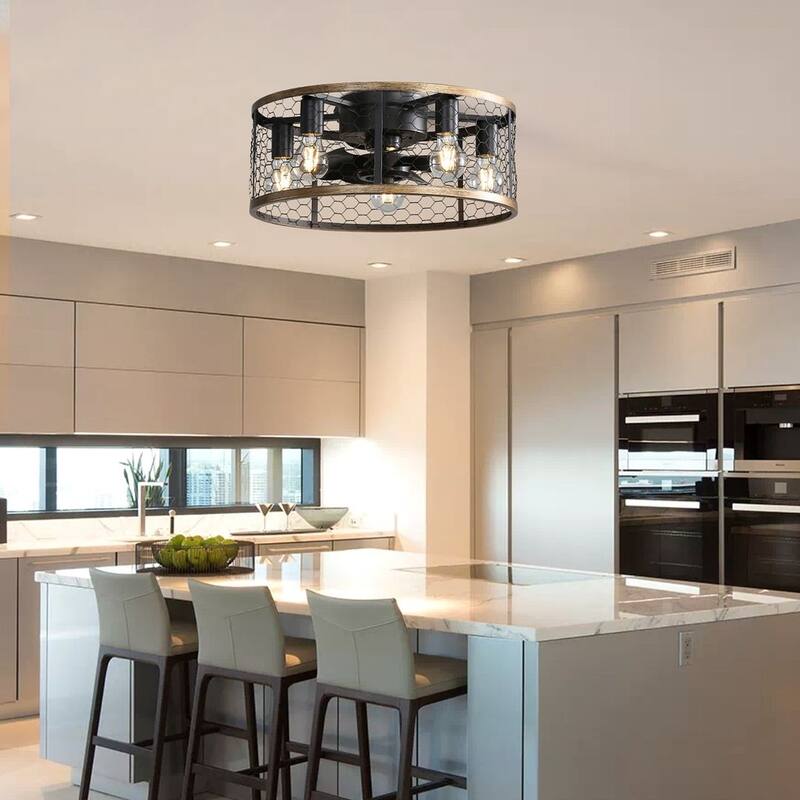 20'' Industrial Caged Ceiling Fan with Remote Control