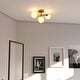 preview thumbnail 7 of 8, Graham 13-in W Gold Brass Contemporary Semi Flush Mount Ceiling Light Fixture White Frosted Globes