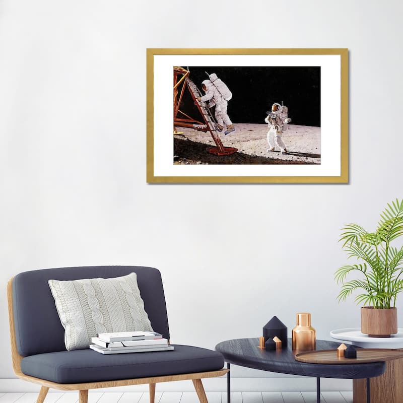 iCanvas "The Final Impossibility Man's Tracks on the Moon" by Norman Rockwell