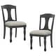 preview thumbnail 26 of 26, Extendable Wooden Dining Table Set with 6 Pieces of Chair Solid Wood Curved Oval for 4-6 People Chair Set of 2 - Dark Brown