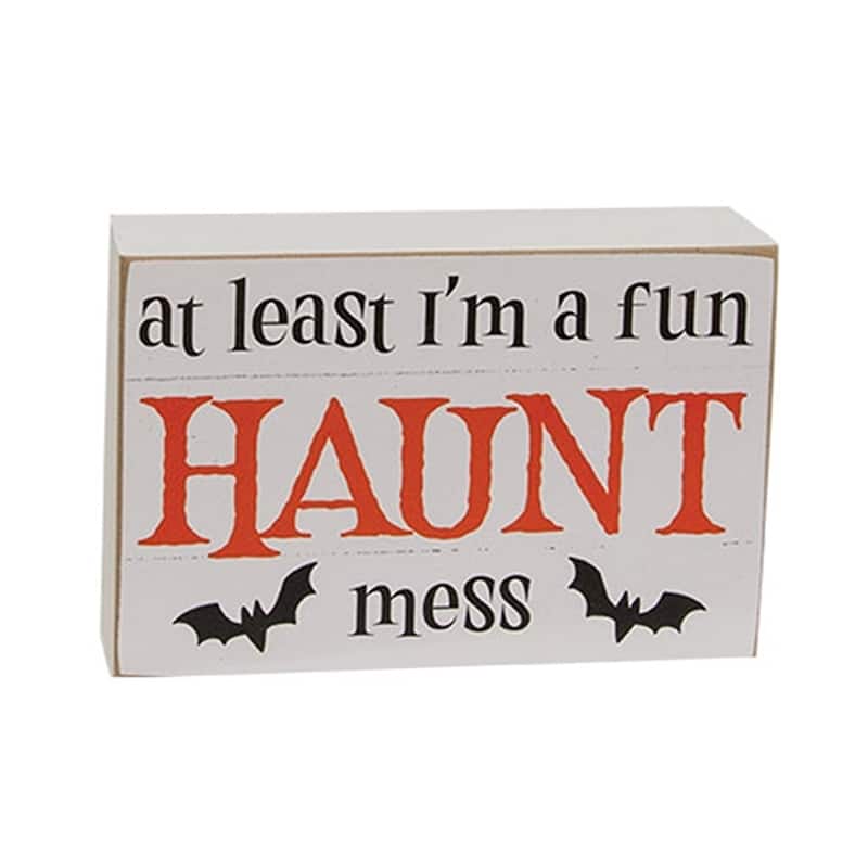 Dear Salem Witch Wooden Halloween Box Signs 3 Asstd.