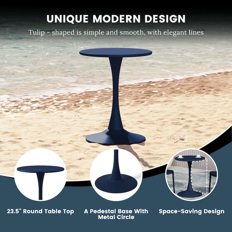 Frond and Form 23.5 Inch Outdoor Steel Dining Table