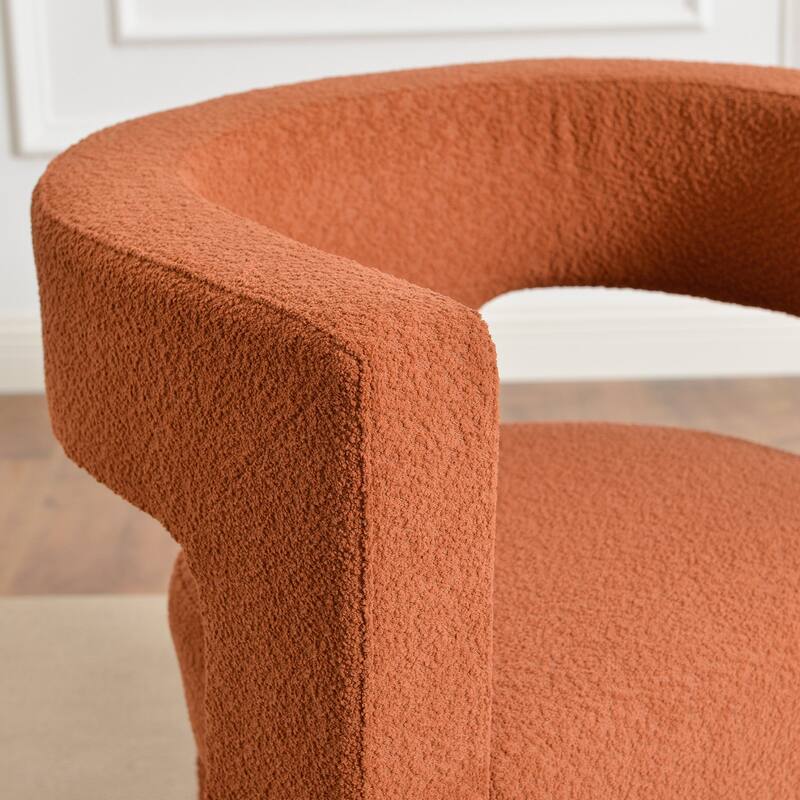 KINWELL 28" Wide Boucle Upholstered Square Armchair (Set of 2)