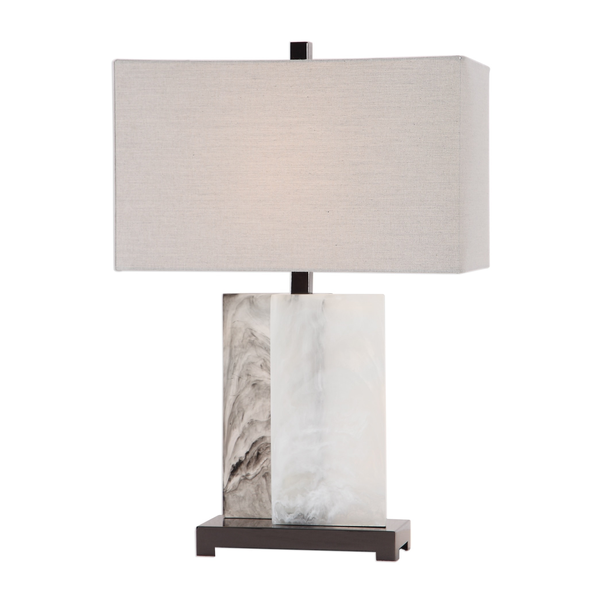 Silhouette Slabs Table Lamp with Gray Rectangle Shade - 26.25